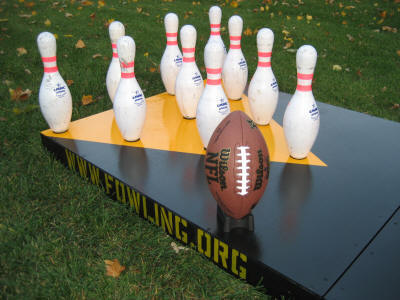 Folwing Lanes with Bowling Pins